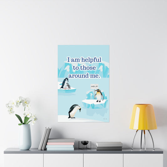 Kids Motivational Poster, I am helpful - PRINTED