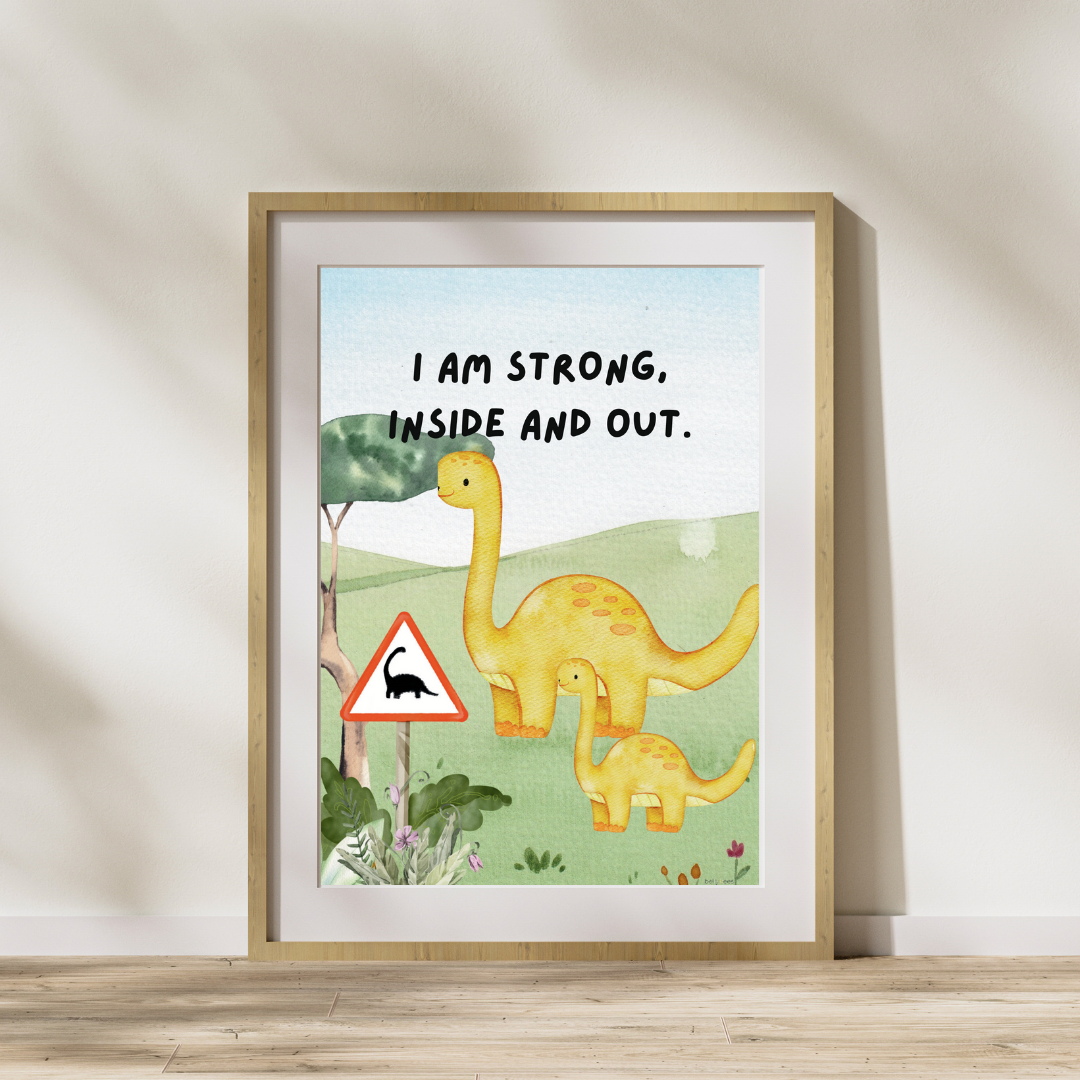 Kids Motivational Poster, I am strong - DIGITAL