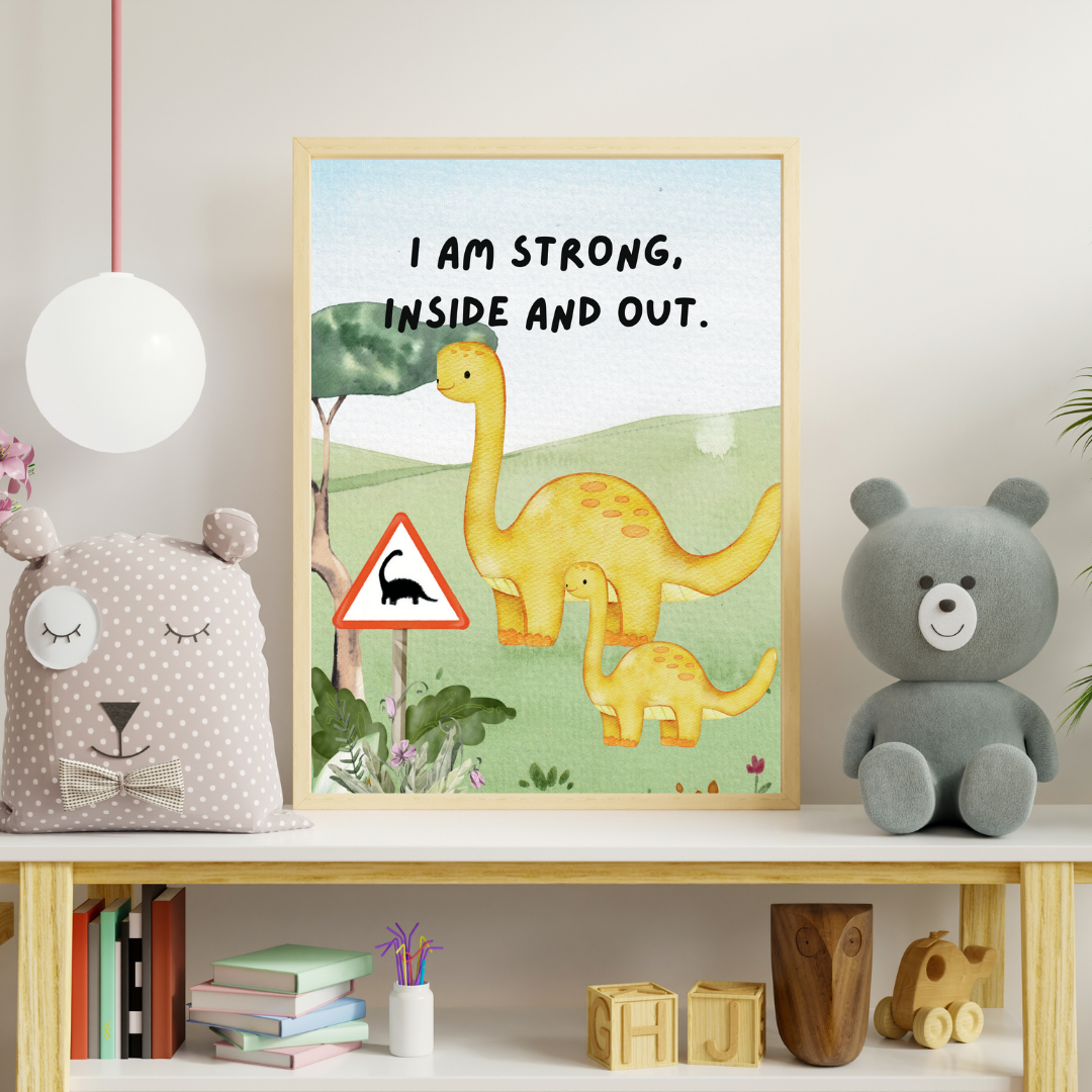 Kids Motivational Poster, I am strong - DIGITAL