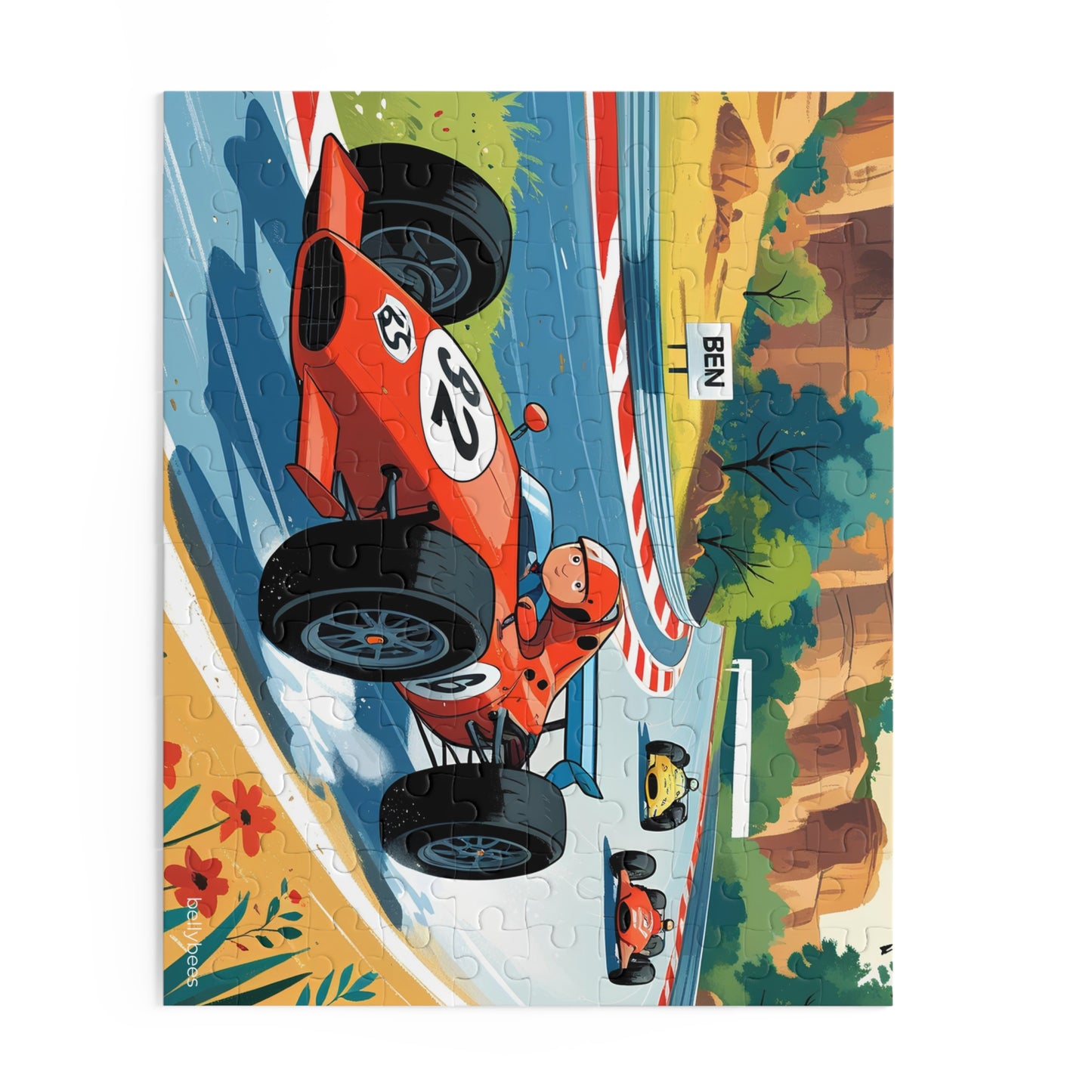 Car Race Jigsaw Puzzle for kids with 120 pieces