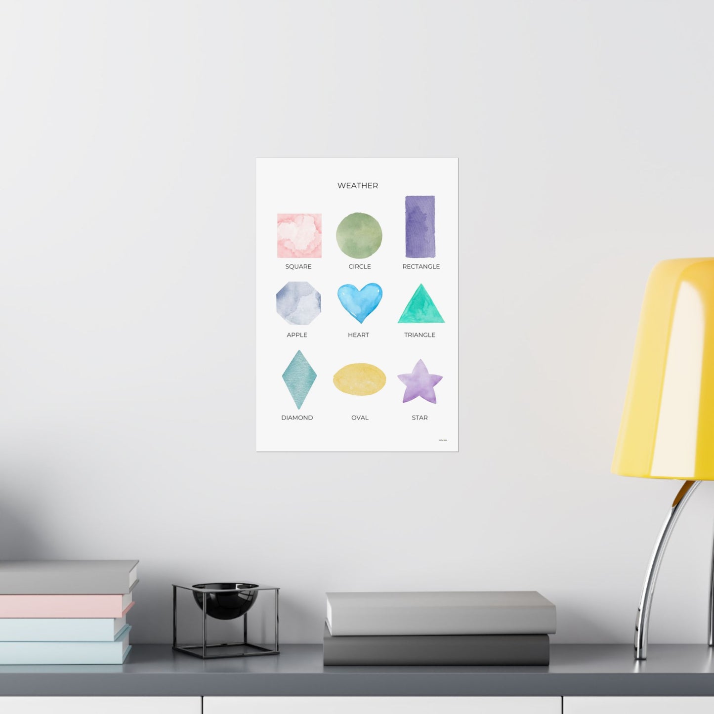 Watercolor Shapes Poster - PRINTED