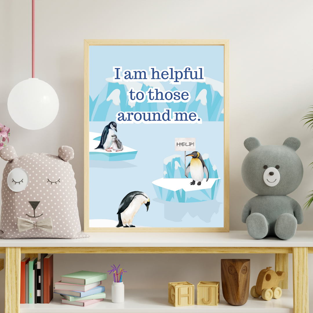 Kids Motivational Poster, I am helpful  - DIGITAL