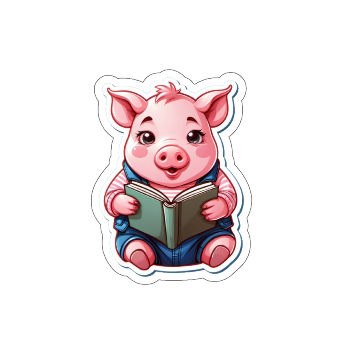 Little pig reading a book stickers