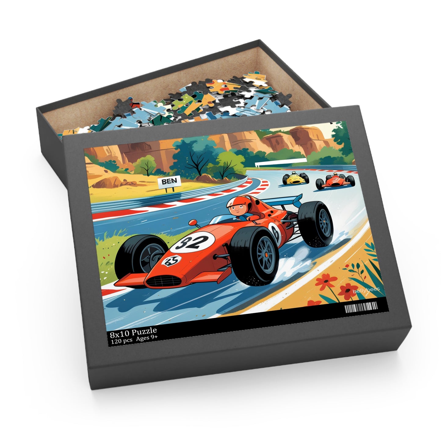 Car Race Jigsaw Puzzle for kids with 120 pieces