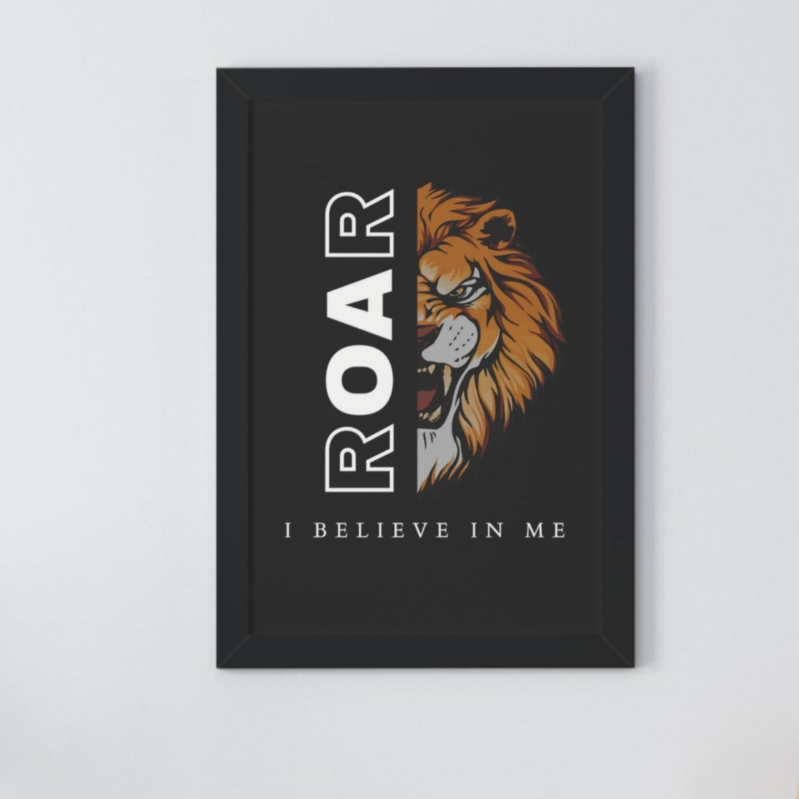 Motivational Roar like a lion digital poster