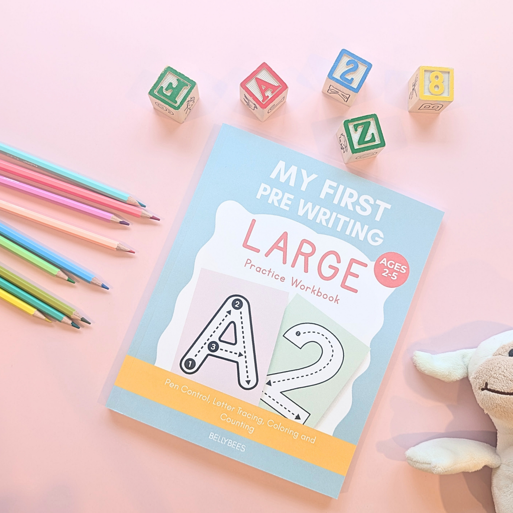 Large Alphabet, Number, Coloring & Counting Workbook for Kids