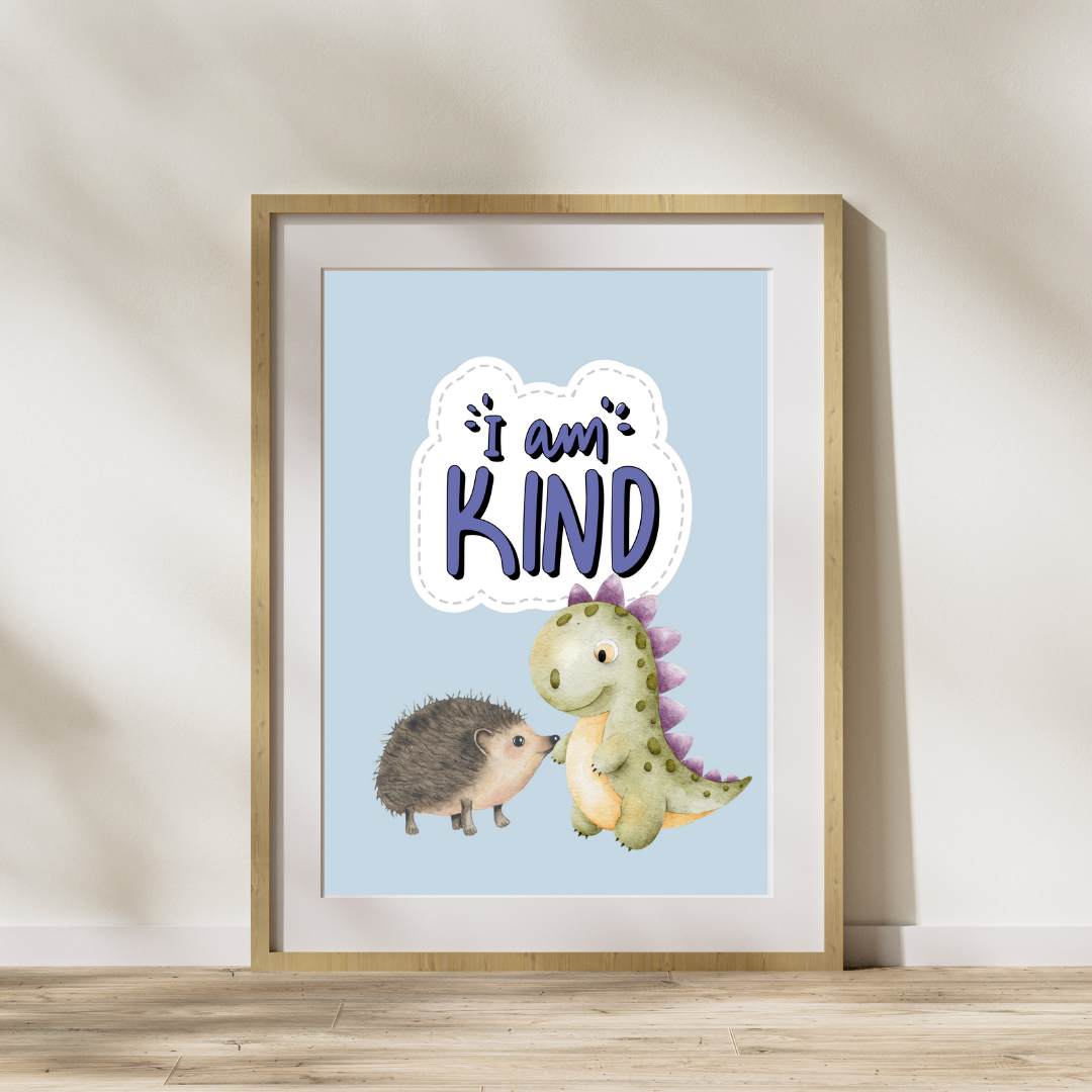 Kids Motivational Poster, I am kind - DIGITAL