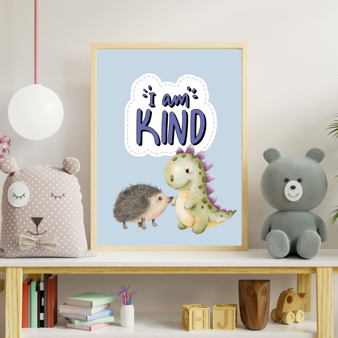 Kids Motivational Poster, I am kind - DIGITAL