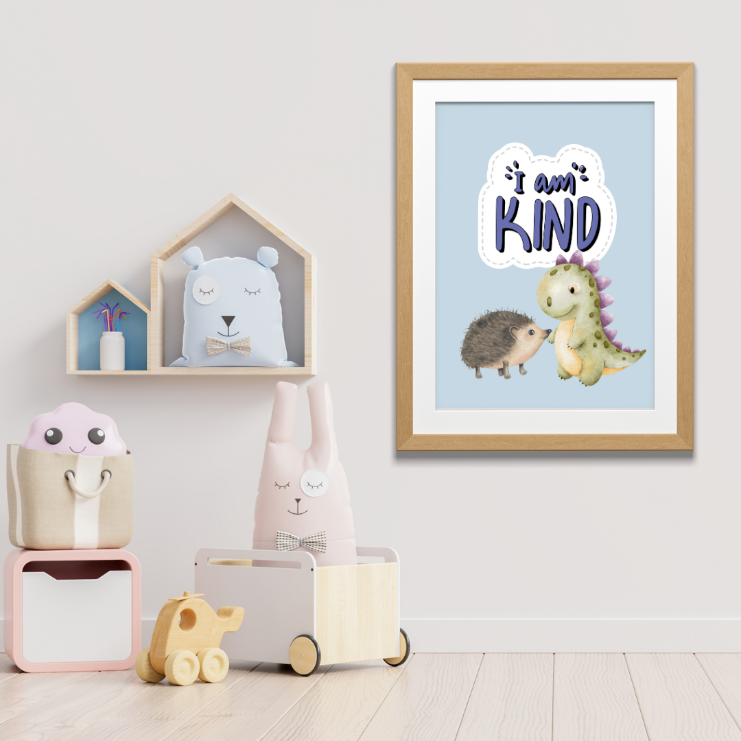 Kids Motivational Poster, I am kind - DIGITAL