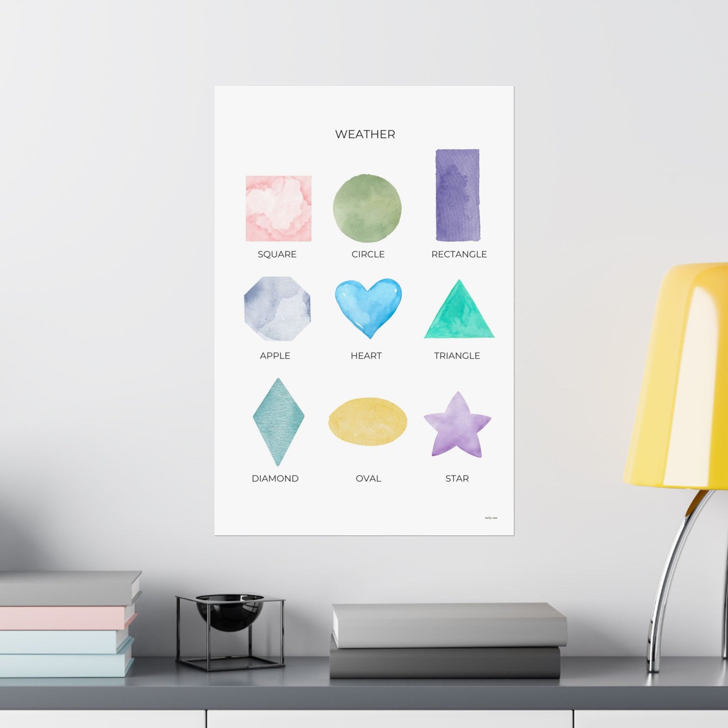 Watercolor Shapes Poster - PRINTED