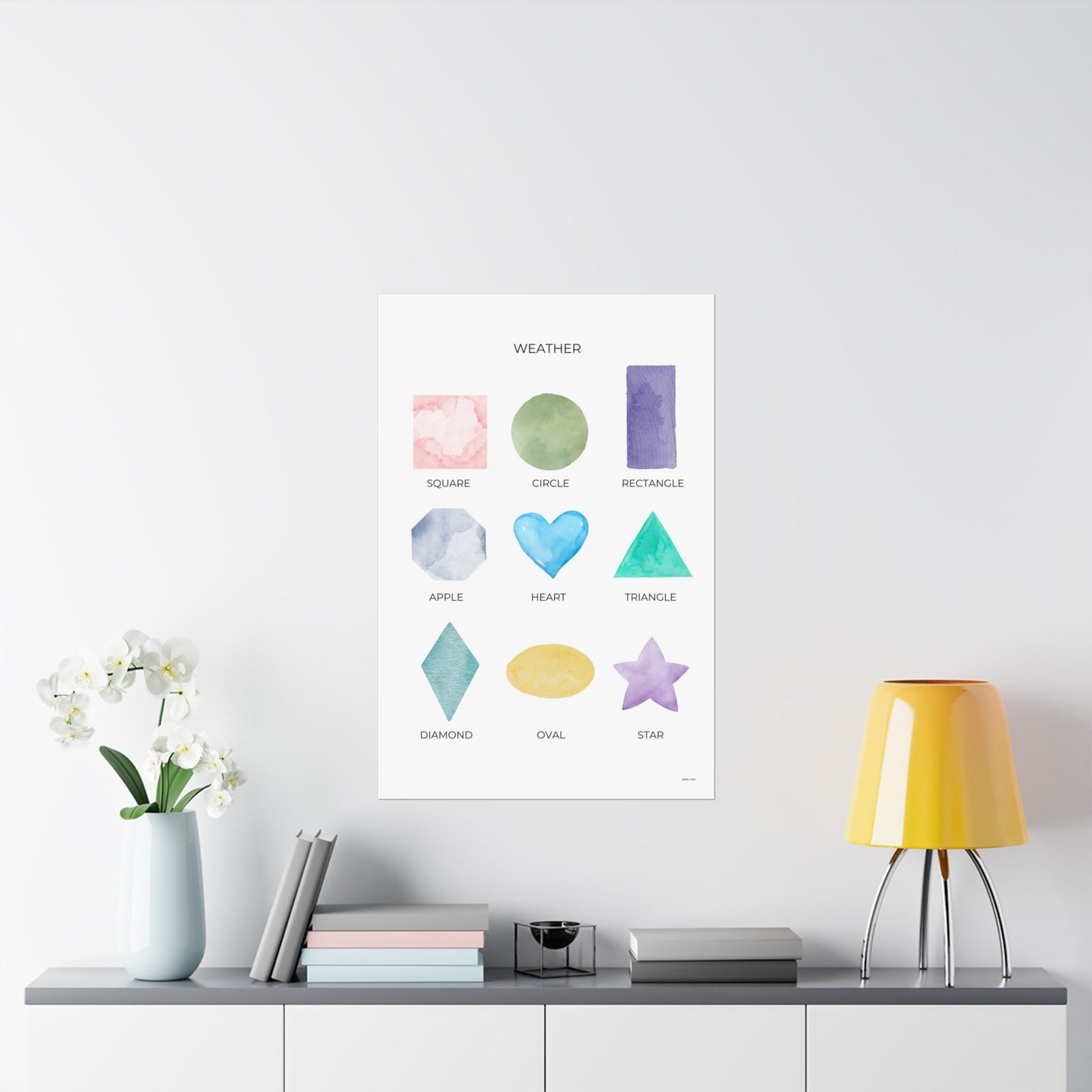 Watercolor Shapes Poster - PRINTED