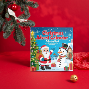 Christmas Advent Calendar Coloring Book Cover near tree