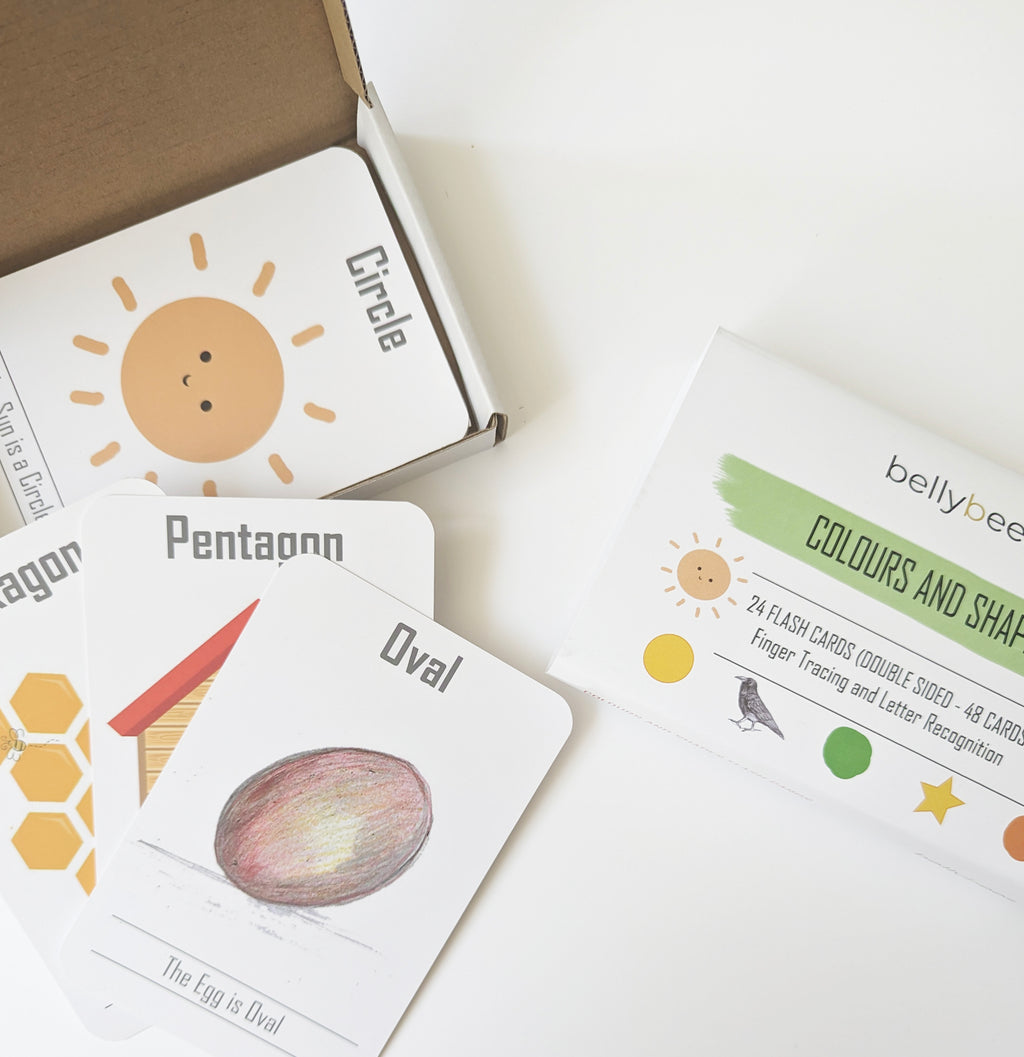 Color and Shapes flashcards Inside the box