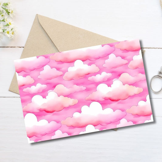 Pink Cloud Greeting Card | Printed Blank Note Cards