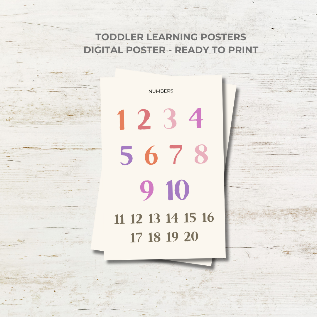 Pink Number Poster, Digital Download