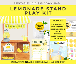Lemonade Stand Play Kit  I Printable kids Pretend Play - DIGITAL DOWNLOAD