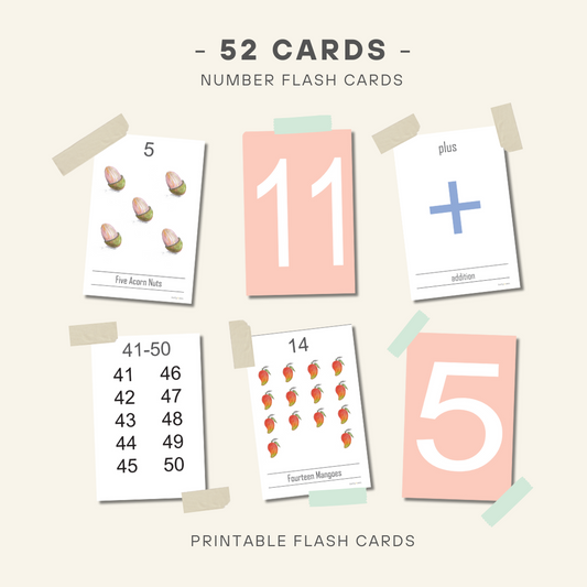 Number Flash Cards, DIGITAL DOWNLOAD