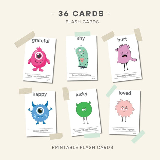 Feelings and Emotions Flash Cards, DIGITAL DOWNLOAD