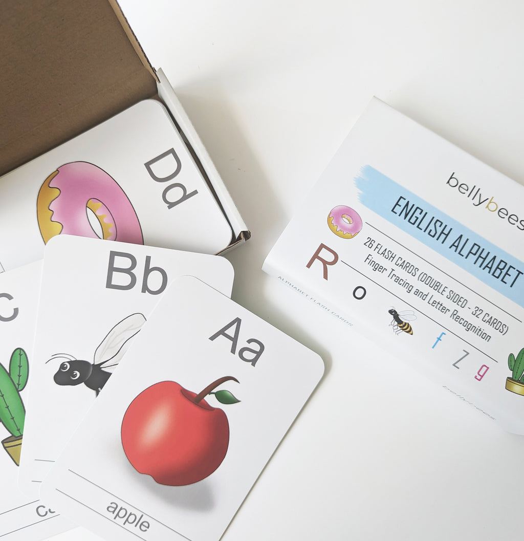 English Alphabet flashcards inside pack