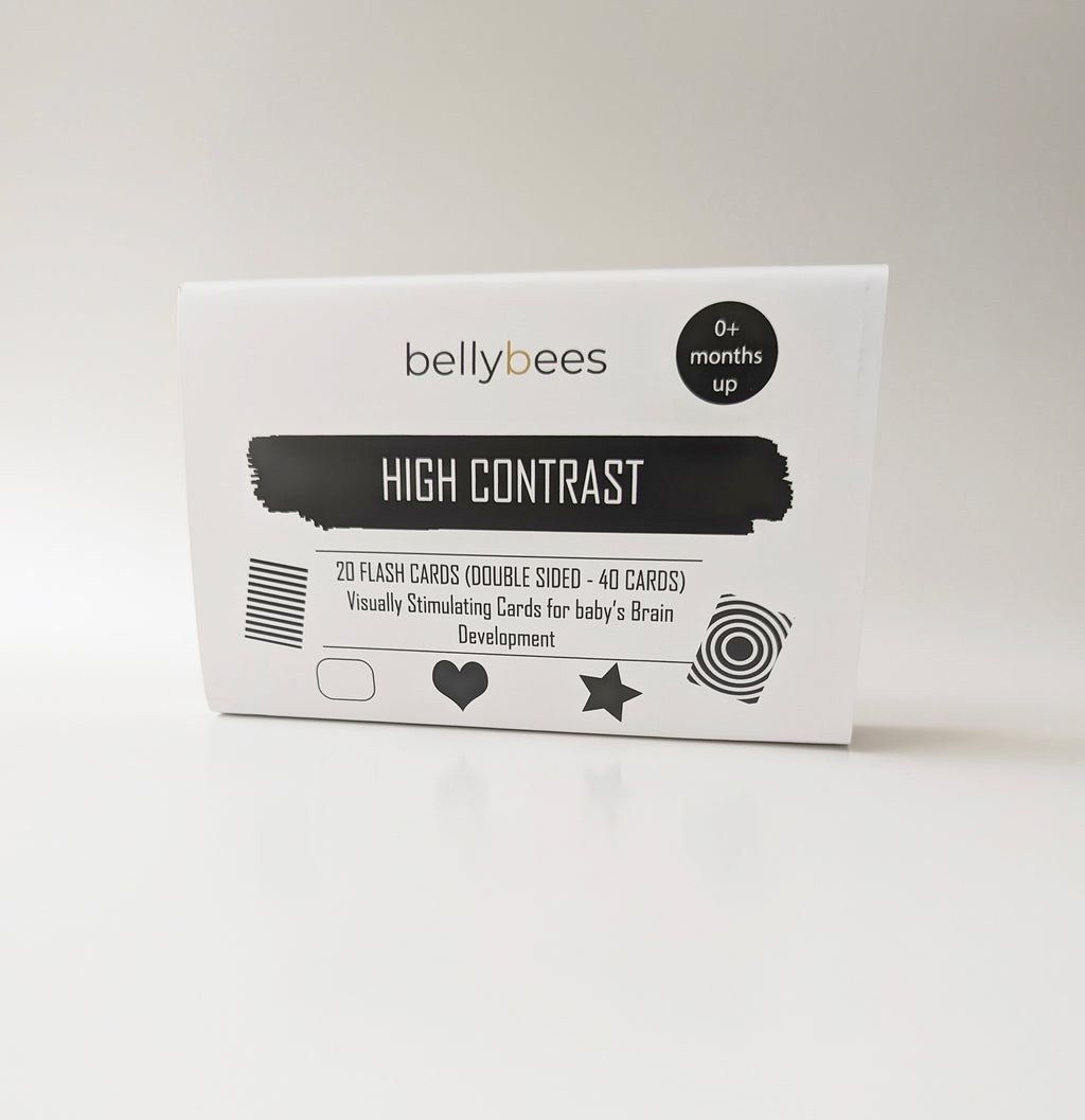 High Contrast flashcards box standing
