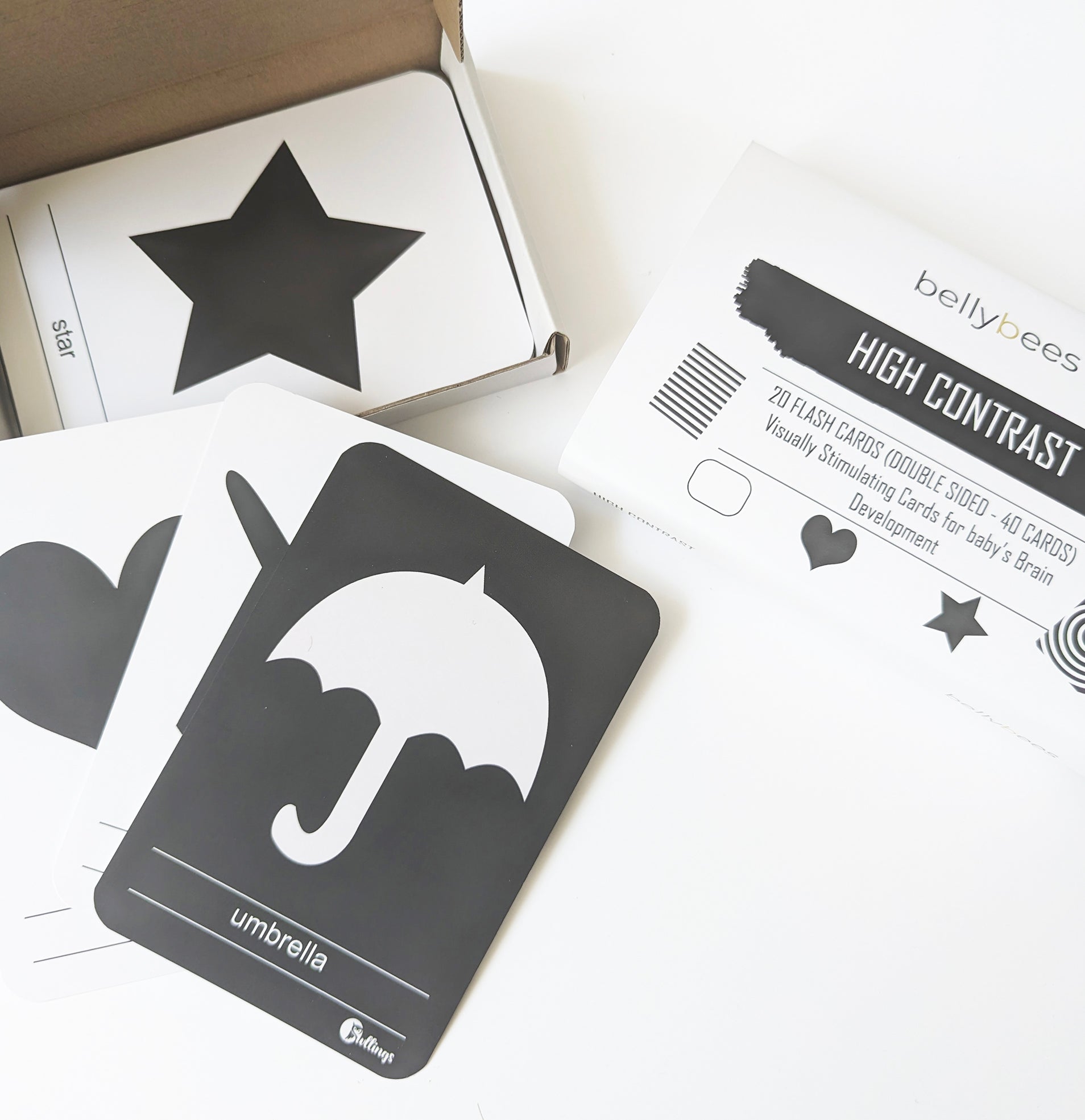 High Contrast flashcards inside box