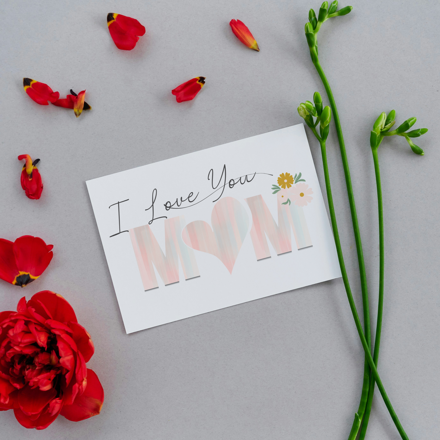 Blank Floral Greeting Card