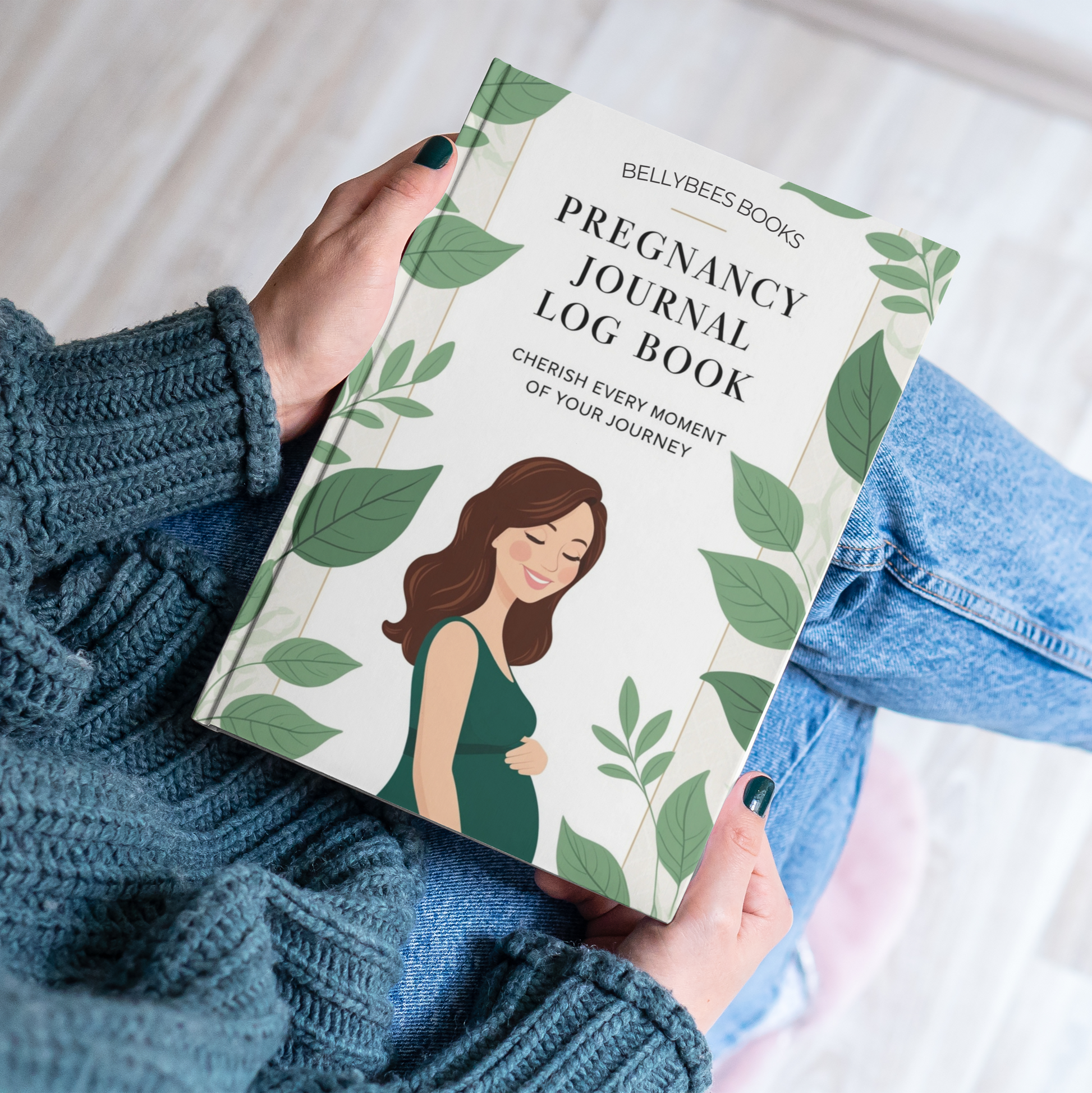 Pregnancy Journal Log Book  on lap