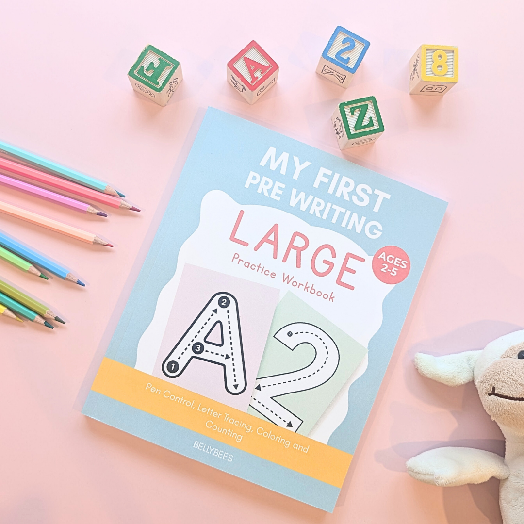 Large Alphabet, Number, Coloring & Counting Workbook for Kids