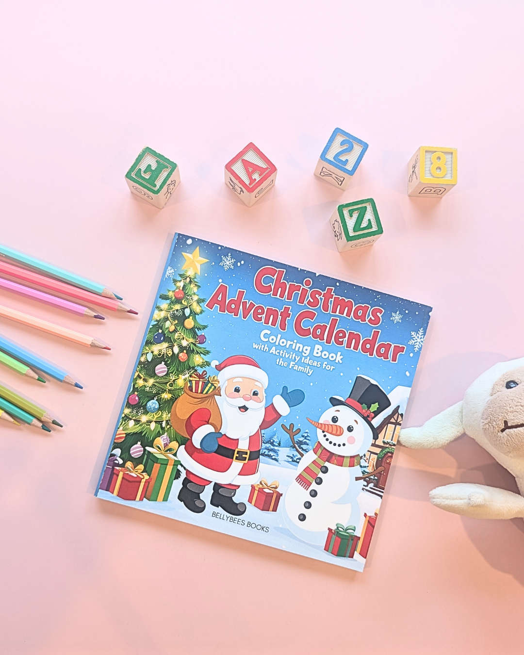 Christmas Advent Calendar Coloring Book with activity ideas