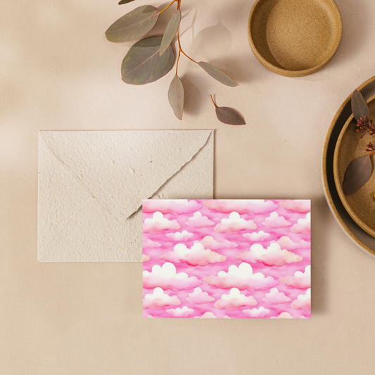 Pink Cloud Greeting Card | Printed Blank Note Cards (Copy)