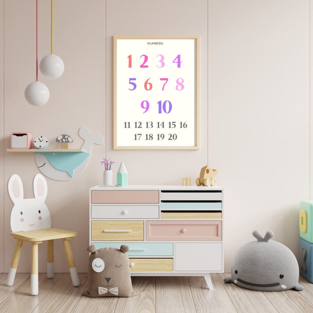 Pink Number Poster - PRINTED