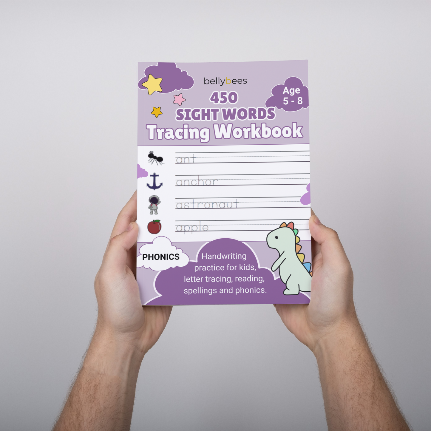 450 Sight Words Tracing Workbook, handwriting practice for kids